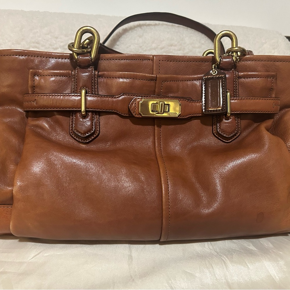 Coach Chelsea Brown Caramel Leather Jayden Carryall Tote
